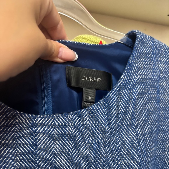 NWT J.Crew Going Places Sheath Tweed Dress Blue White Size 8 - Picture 5 of 8